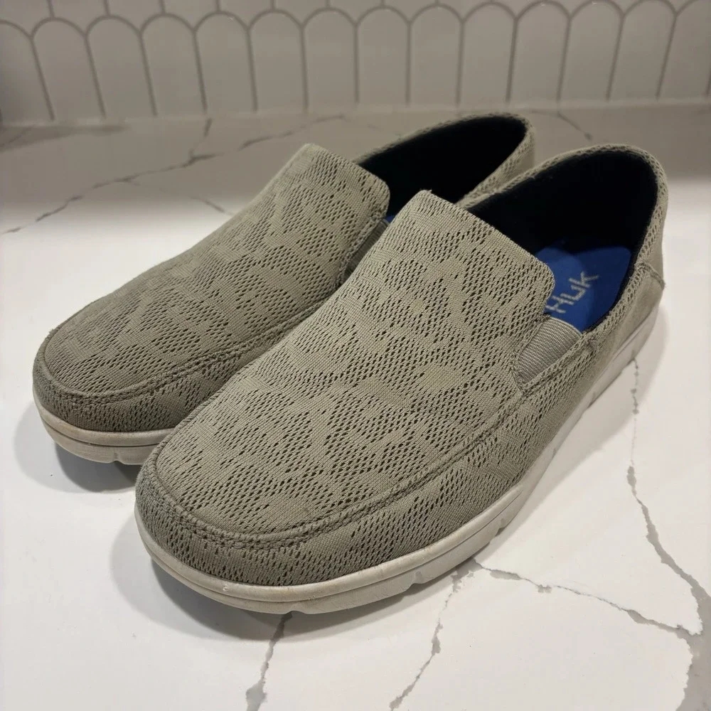 HUK Performance Brewster Slip-on Deck Shoes Fishing Grey Mens 12 H8021028319